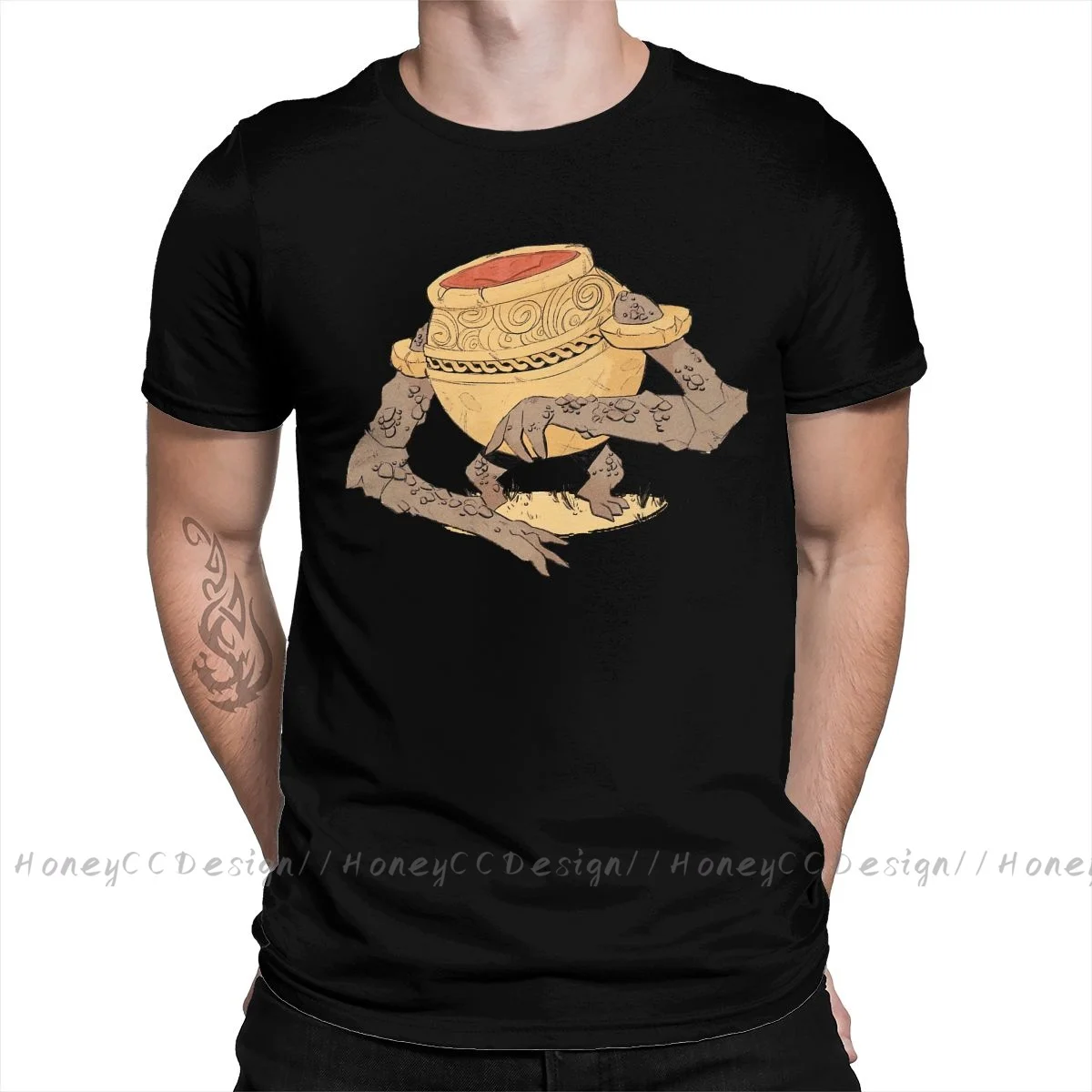 

High Quality Men Elden Ring ARPG Black T-Shirt Elden Ring Pot Boy Drawing Pure Cotton Shirt Tees Harajuku TShirt