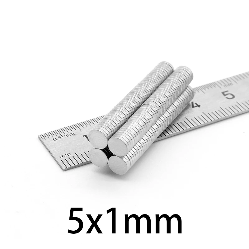 

100/200/500/1000/2000PCS 5x1 Mini Small Round Magnets N35 Circular Search Magnet Strong 5x1mm Permanent NdFeB Magnets Disc 5*1