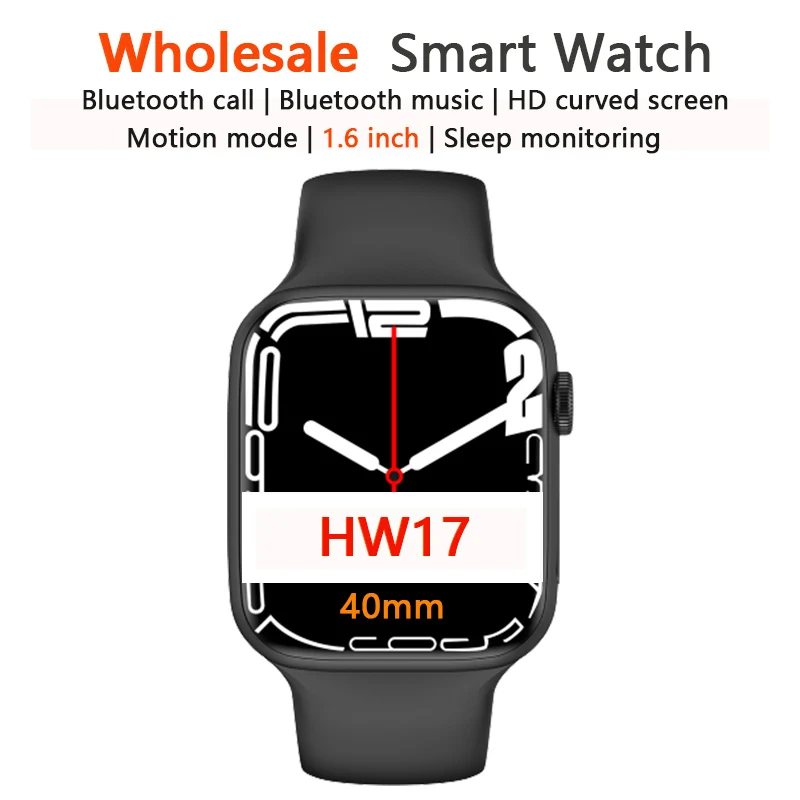 

Wholesale HW17 Smartwatch Series 7 Smart Watch Bluetooth Dial Call Countdown Blood glucose measurement Fitness Band PK W26 IWO13