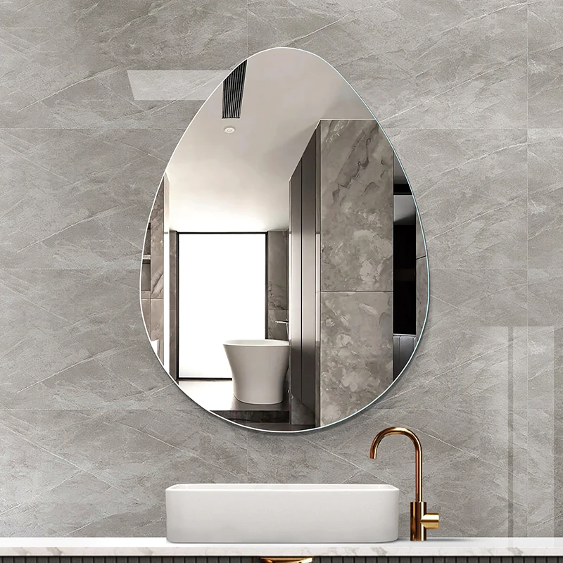

Design Irregular Glass Bathroom Mirror Wall Mounted Modern Unbreakable Bathroom Mirror Custom Safety Espejo Bathroom Supplies