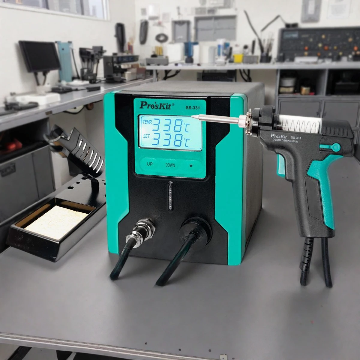 Pro'sKit SS-331H ESD ЖК-цифровой электрический оловоотсос BGA для распайки всасывающий