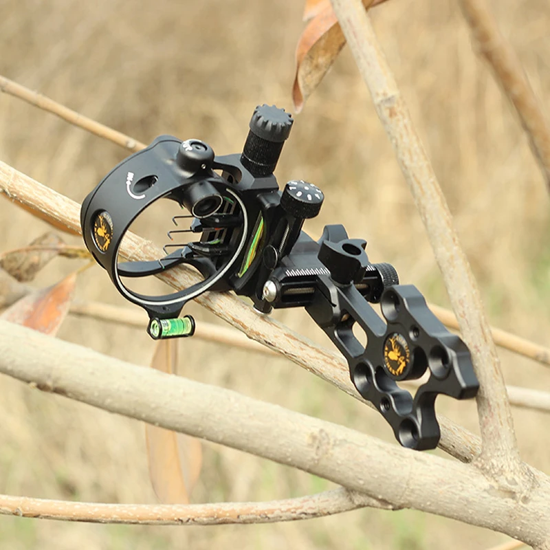 5 Pins Compound Bow Sights DB9150 Retina Micro CNC Adjustable for Left and Right Hand Archery Hunting Target Shooting