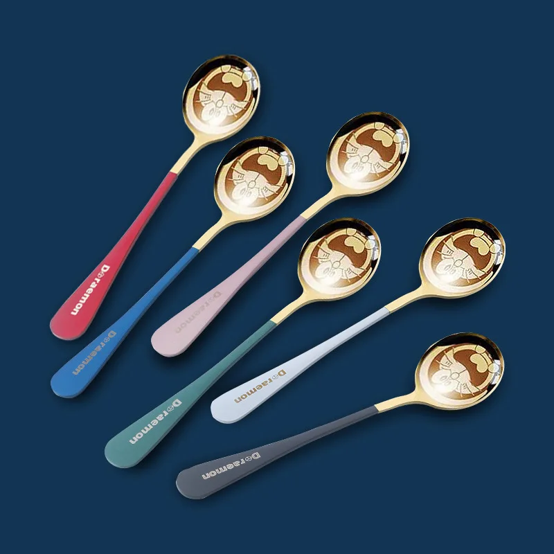 

Cute Soup Spoon Silver Long Handle Food Spoon Stainless Steel Stirring Spoon Durable Beverage Spoon Kitchen Accessories