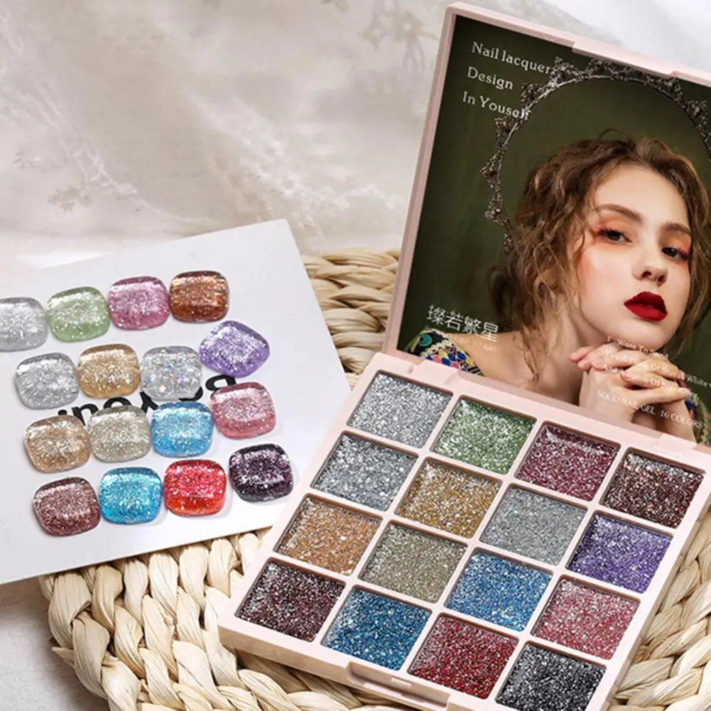 

1.5g Nail Polish Glue Safe Natural Lightweight 16 Color Solid Nail Polish Solid Cream Nail Art Gel Palette for Girl