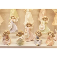 classical angel ceramic girl crafts miniature figurines fairy garden cute doll desk decor living room home decoration accessorie