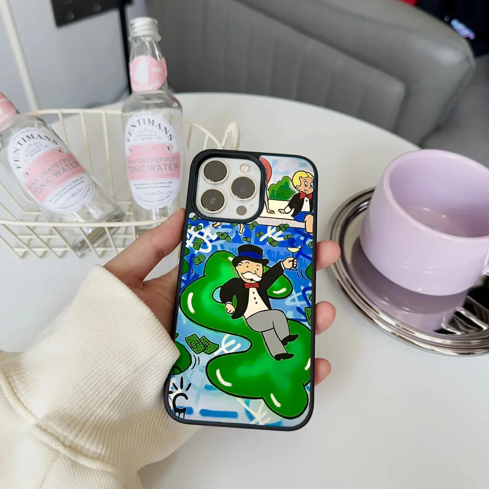 Чехол для телефона с мультипликационным изображением долларов денег монополий