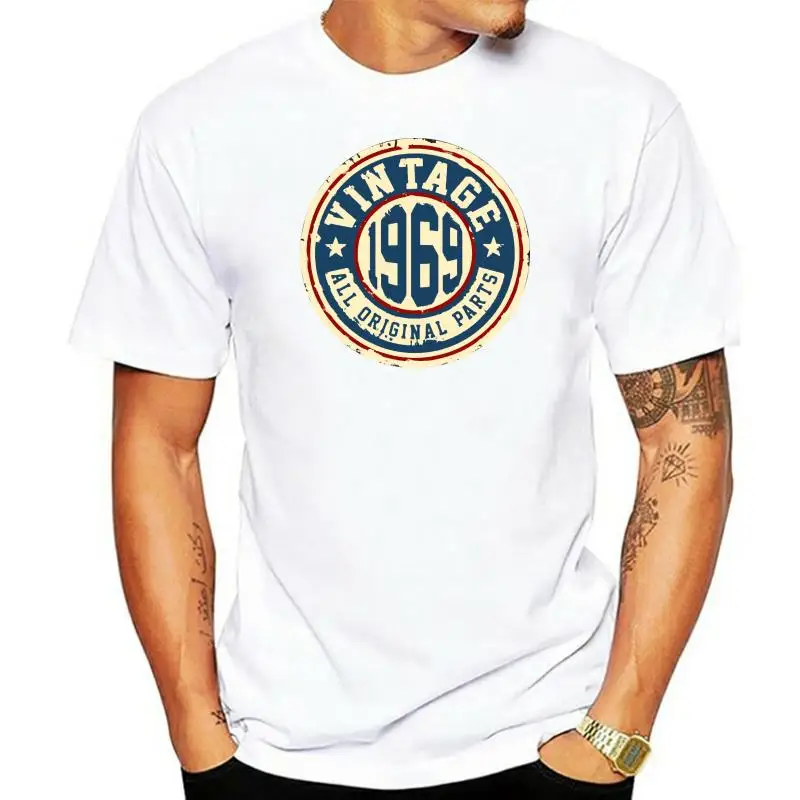 

Vintage 1969 T Shirt Summer Style Basic Solid High Quality Design Mens T Shirts Trendy Crew Neck New Fashion Letter Funny