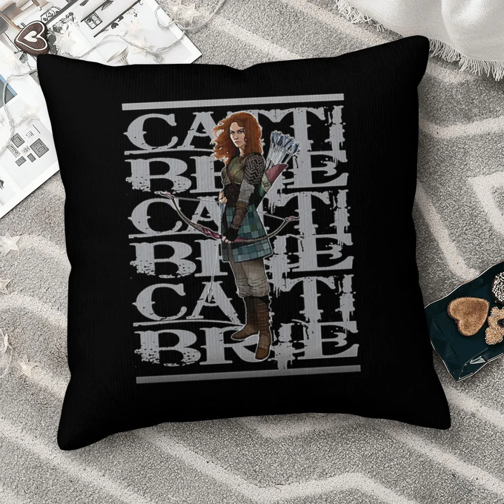

Fantasy Art - Catti Brie Character Throw Pillow Case dragon and dungeon game Backpack Coussin Covers DIY Printed Reusable Decor