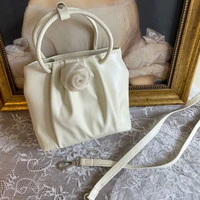 ladies hand held women small square bag 2022 gentle lady fashion white flower underarm messenger handbag daily for photography
