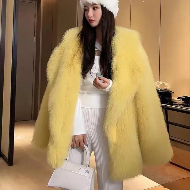 

Women's Jacket Faux Fur Coat Winter Female Short Warm Thick Fox Fur Coat Ladies Fake Fur Coat Casual Elegant Fashion Jackets G63