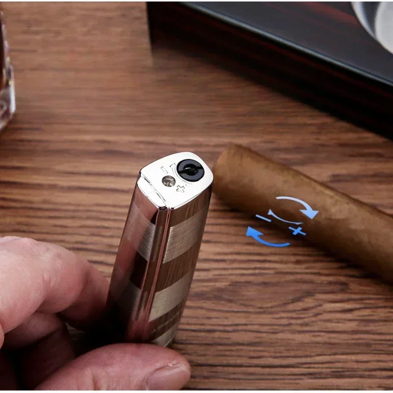 Фото Новая горячая распродажа HONEST Strip Jet Torch, компактная надувная металлическая зажигалка с прямым пламенем, классический модный подарок для друга №4