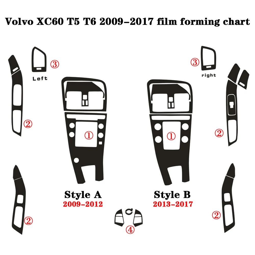 

Car-Styling 3D 5D Carbon Fiber Car Interior Center Console Color Change Molding Sticker Decals For Volvo XC60 2013-2018