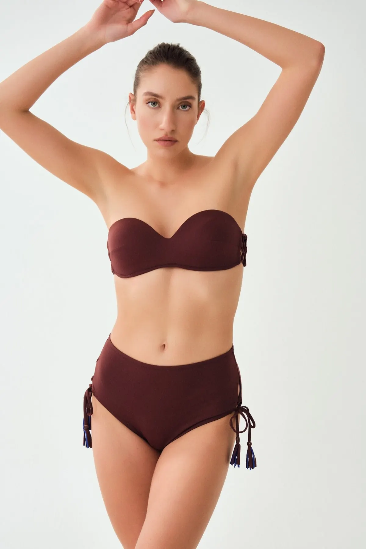 

Women's Bikini Brown Strapless cotton Top Swimwear Lady Swimsuit Sexy Bikini 2022 New Push Up Bikinis Set Suit