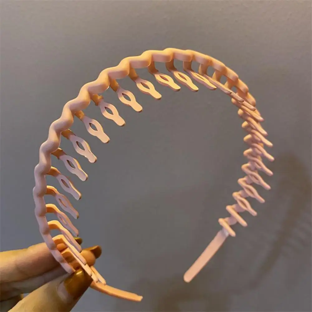 

Reusable Women Headband Geometric Girl Hair Hoop Korean Style Long Toothed Headwear Frosted Candy Colors Anti-slip Hair