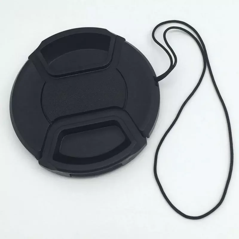

1PC New 52 55 58MM Center Pinch Snap-on Front Lens Cap for camera Lens Filters with Strap with Anti-lost rope