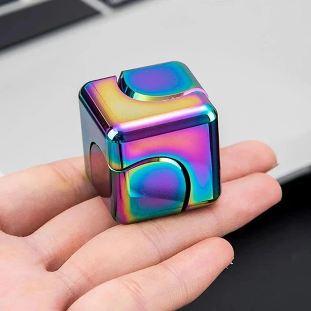 

Square Decompression Spinning Top Dice Cube Anti-Anxiety Fingertip Toys Hand Fidget Spinner Vent Toys Stress Reliever Toys
