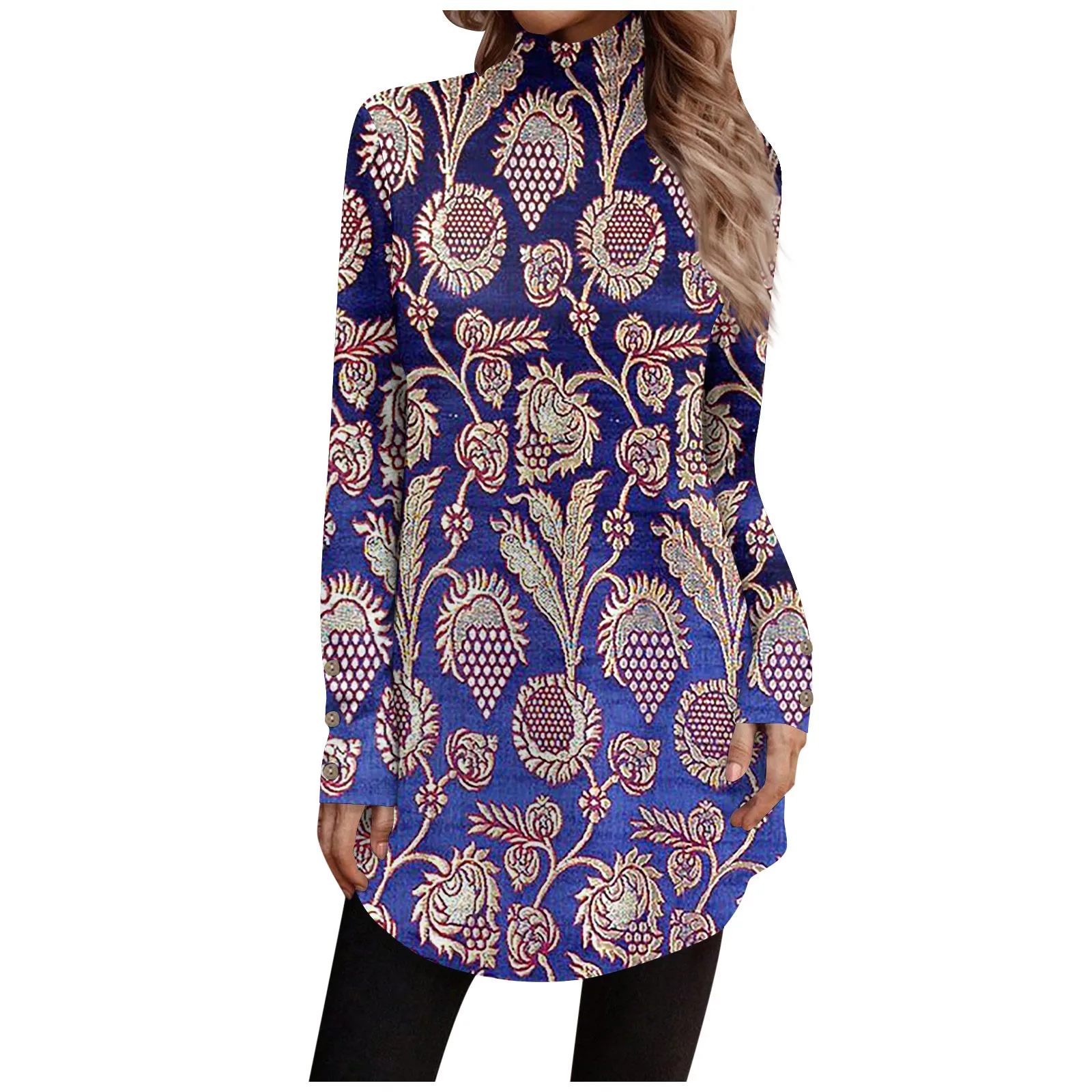 

Женский свитшот с длинным рукавом, повседневная винтажная Базовая рубашка на пуговицах с принтом в стиле ретро, Осень-зима