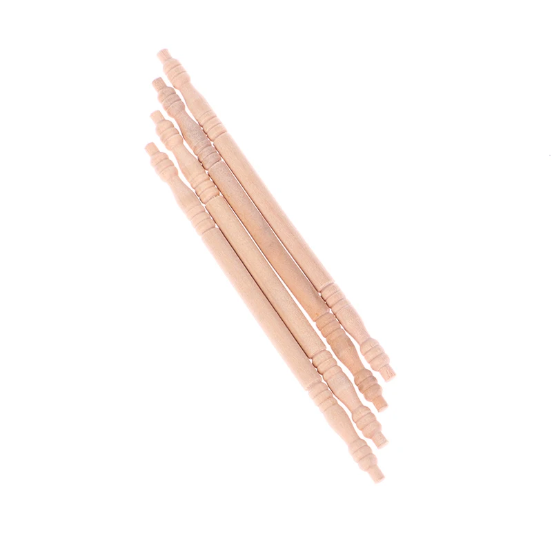 

4 шт., масштаб 1:12, миниатюрная деревянная колонна для кукольного домика, аксессуары для декора мебели «сделай сам»