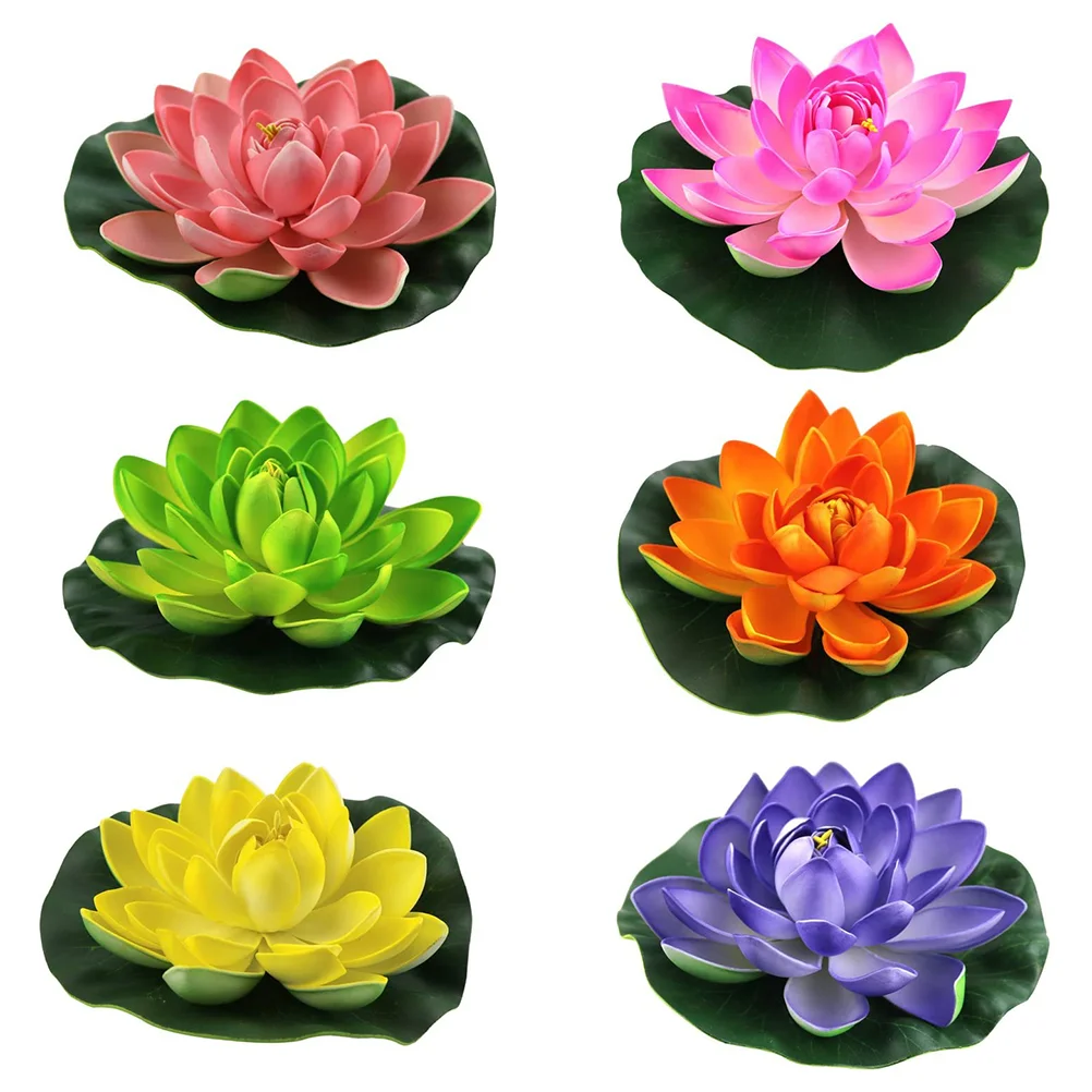 

Lotus Flower Floating Pool Lily Flowerspads Water Artificial Decor Decoration Lights Light Led Lifelike Outdoor Lamp Lanterns