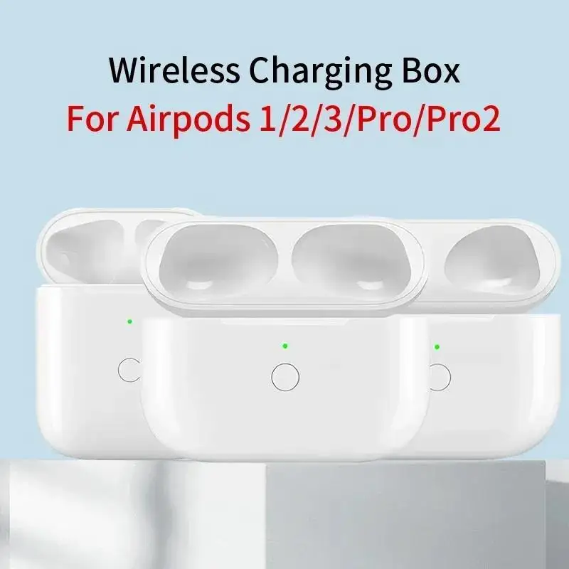 

Replacement Wireless Charging Box for Airpods Pro 1/2/3 Bluetooth Earphone 660mAh Battery Charger Case with LED Indicator Light