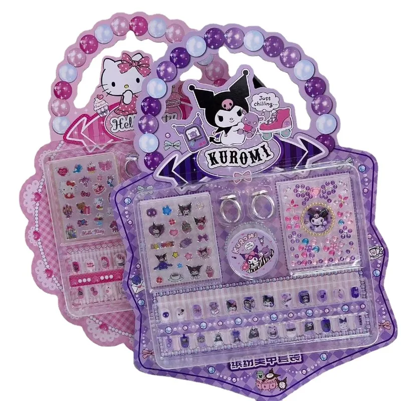 Новые детские наклейки для ногтей Sanrio Hello Kitty Kuromi diy милые игрушки подарки