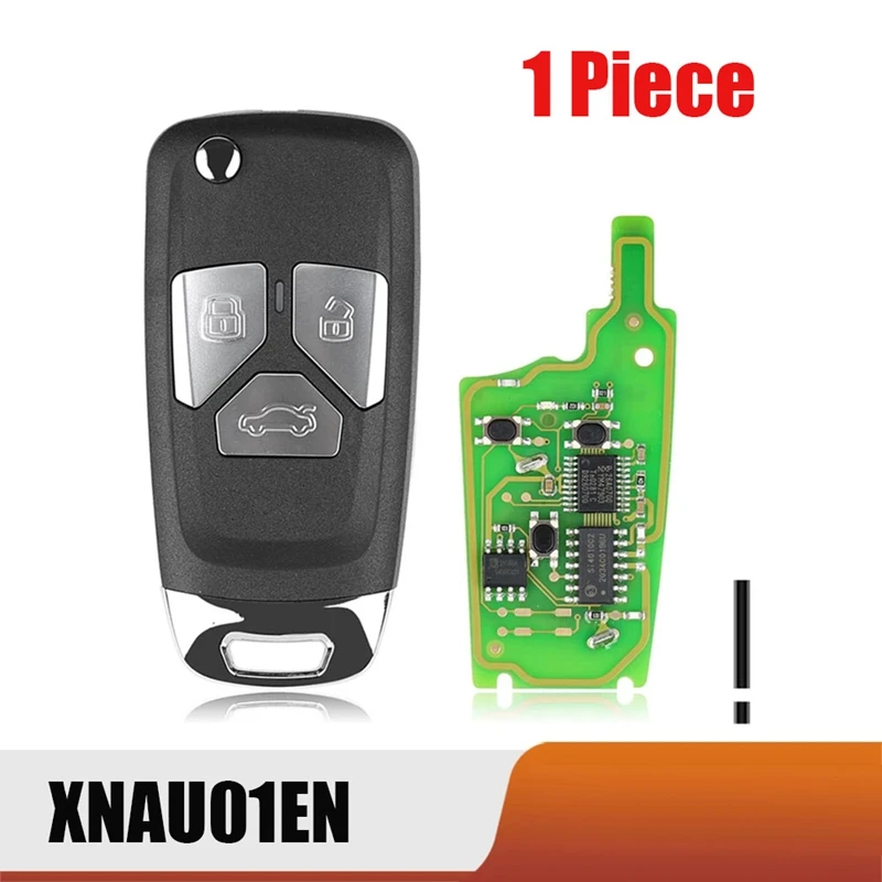 

1 PCS Xhorse XNAU01EN Wireless Remote Key Fob Flip 3 Button Black For Type For VVDI Key Tool