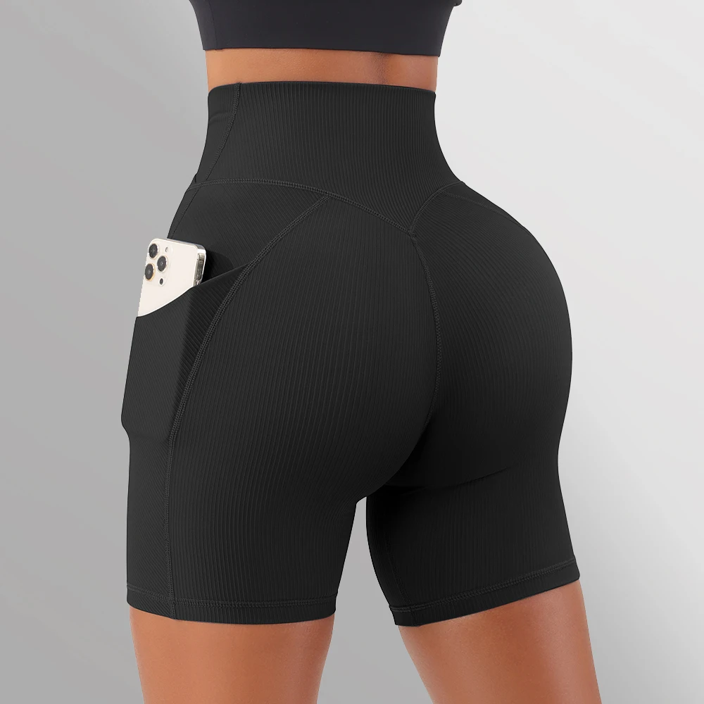 Женские спортивные шорты с высокой талией для йоги леггинсы эффектом пуш-ап бега