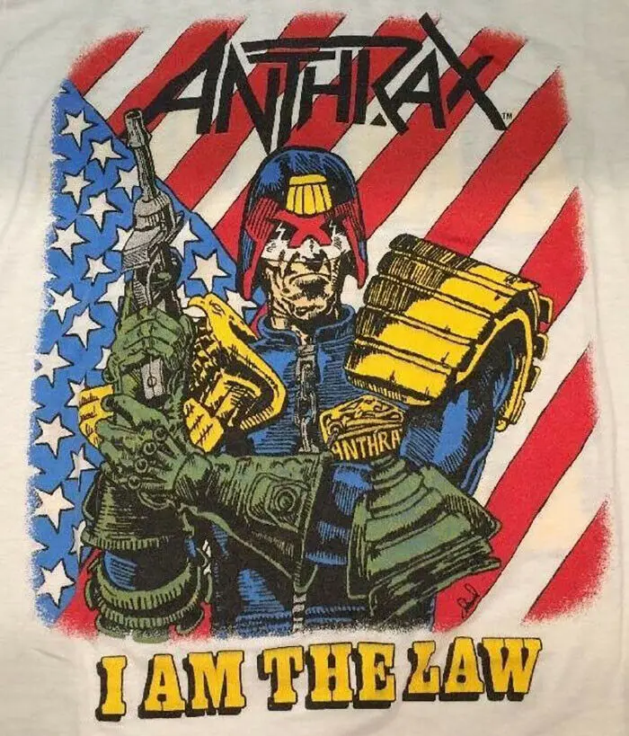 

Vintage ANTHRAX I AM THE LAW Cotton T-Shirt Tee Shirts