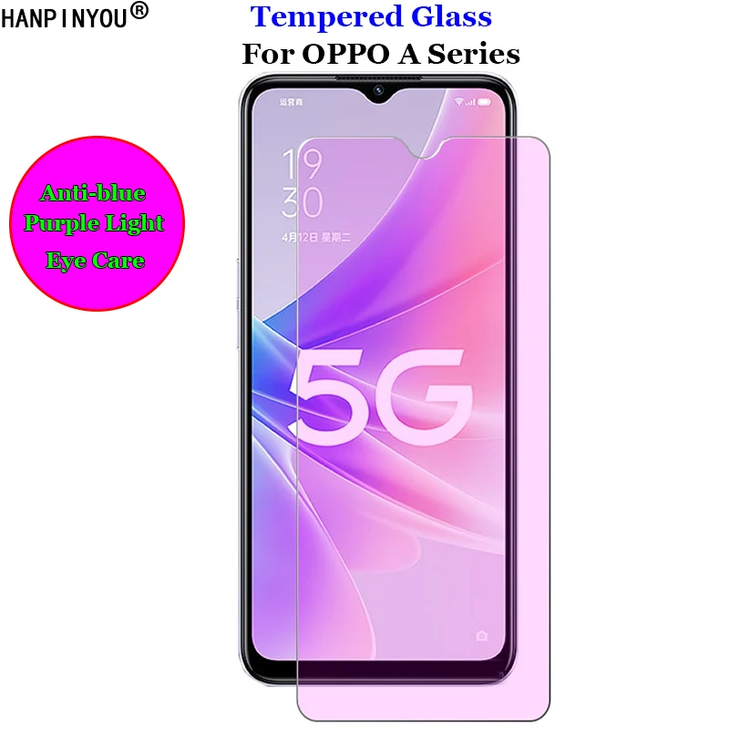 

Для Oppo A54 A55 A56 A54s A57 5G защита от синего фиолетового светильник Уход за глазами закаленное стекло 9H 2.5D Премиум Защитная пленка для экрана