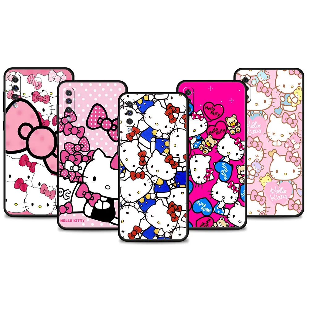 

Amine Pink Hello kitty Phone Case For Samsung Galaxy A02s A01 A03s A50 A30 A30s A70s A04 A40 A70 A42 M51 M62 M31 M13 Shell