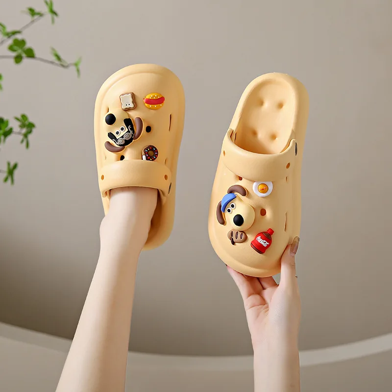 

Summer Platform Slippers for Women Casual Beach Hole Slides Removable Charm Cute Thick Bottom Non-slip Flip Flops Clogs Mujer