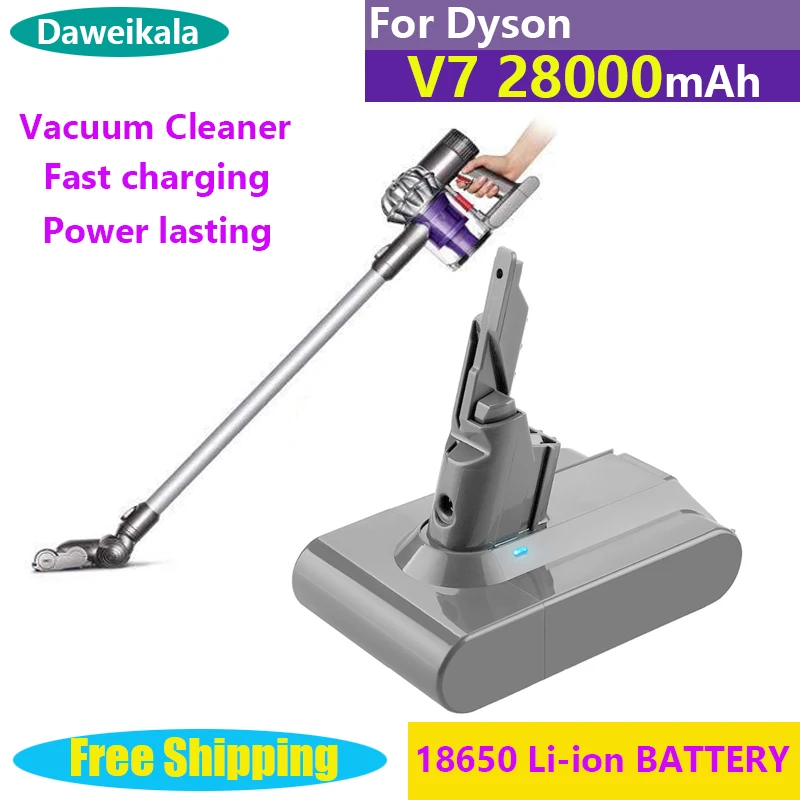 

2023 New for Dyson V7 28000mAh Premium Quality Replacement Battery Li-Ion Battery with Charger Set 18650 Tool Battery 18650