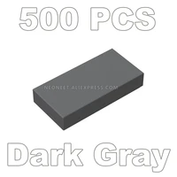 500pcs building blocks 1x2 tile diy scene figure compatible with 3069 moc creative educational toys for children gift dark gray