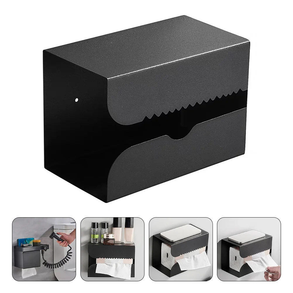 

Napkin Box Tissue Holder Home Paper Wall Dispenser Napkins Wall-mounted Storage Space Aluminum
