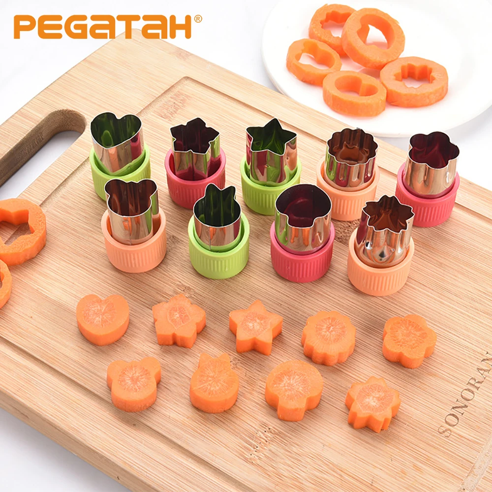 

3Pcs Portable Cook Tools Vegetables Cutter Kitchen Utensils Stainless Steel Plastic Handle Fruit Cutting Kitchen Gadgets