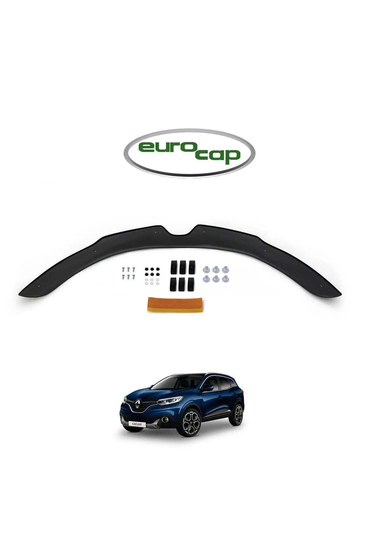 

Renault Kadjar Front Hood Protection Spoiler 3mm Acrylic (ABS) Gloss Black Deflector 2012-2020