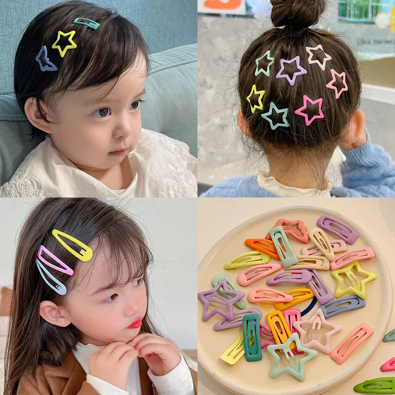 

4Pcs/Set Kawaii Geometric Metal Baby Mini Hairpins Girl Princess Hair Clips BB Pins Barrettes Children Hairclip Kids Headdress