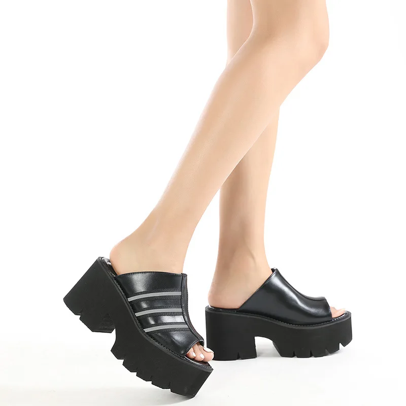 Сандалии женские на танкетке 8 см босоножки без застежек удобная повседневная