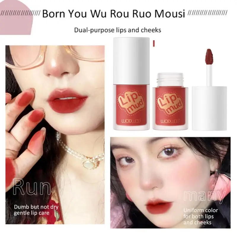 

Creamy Lip Mud Velvet Matte Lip Gloss Dual-use Blush Lips Makeup Intense Color Tint Lasting Comfort Lip Colour Cosmetics TSLM1