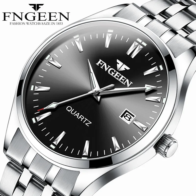 

Men business trend waterproof wristwatch Casual calendar watch slim student men's watch