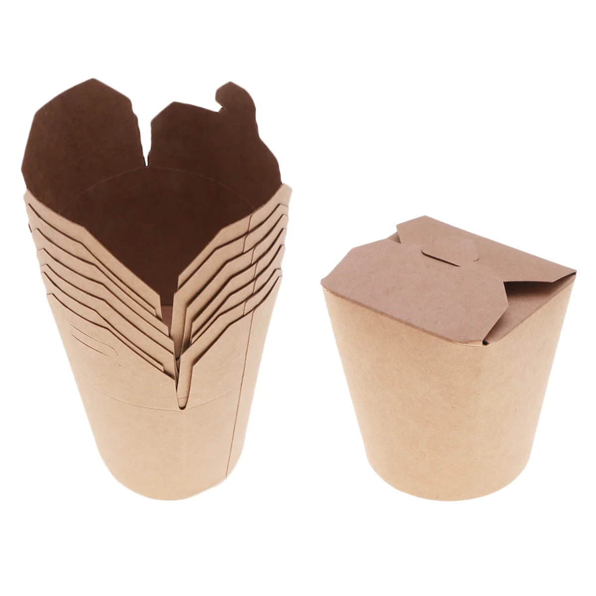 

50Pcs 16 Ounce Kraft Paper Buckets Disposable Meal Prep Containers Food Package Party Favor Boxes