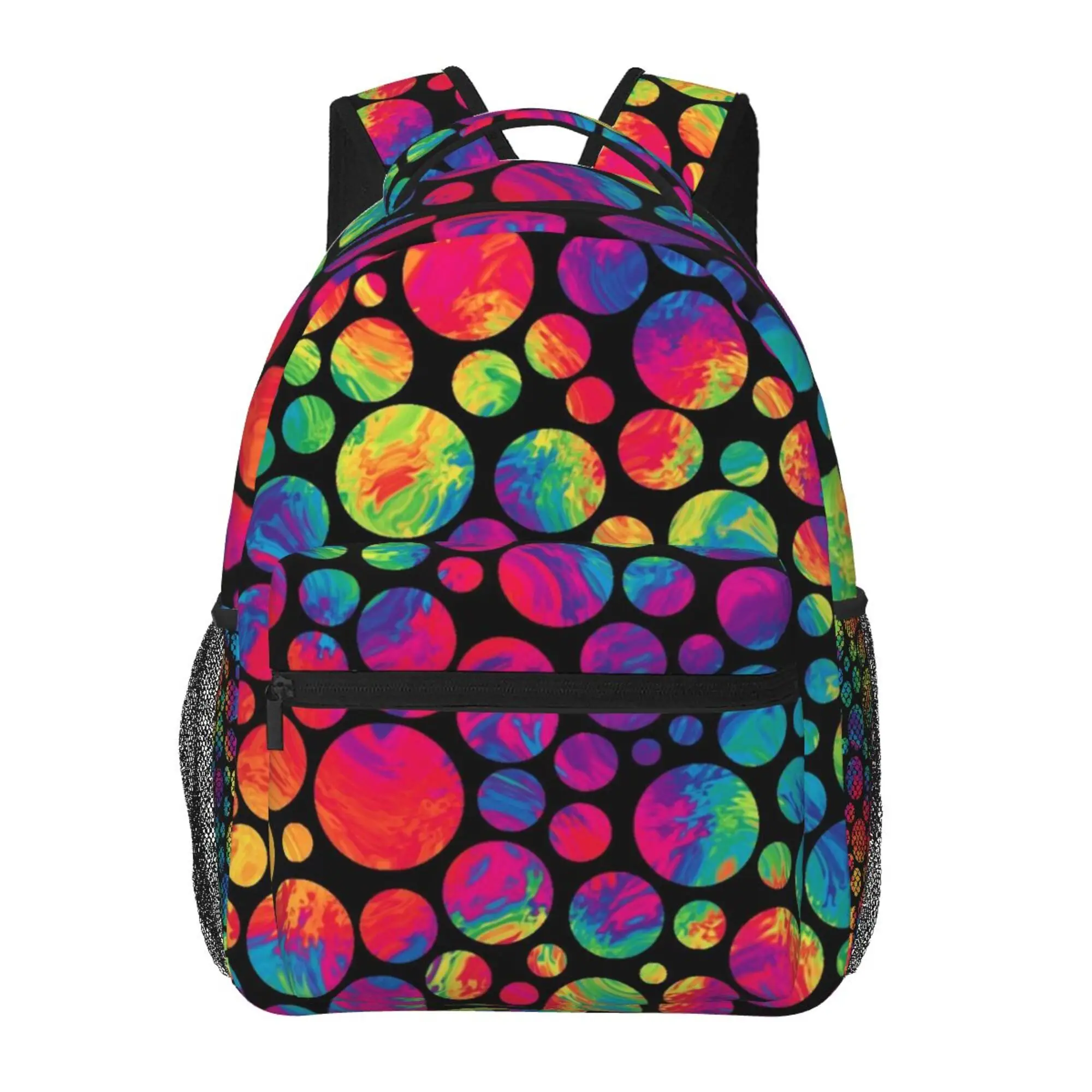 

Классический базовый холщовый школьный рюкзак с цветными шариками, повседневный рюкзак, офисный рюкзак для мужчин и женщин