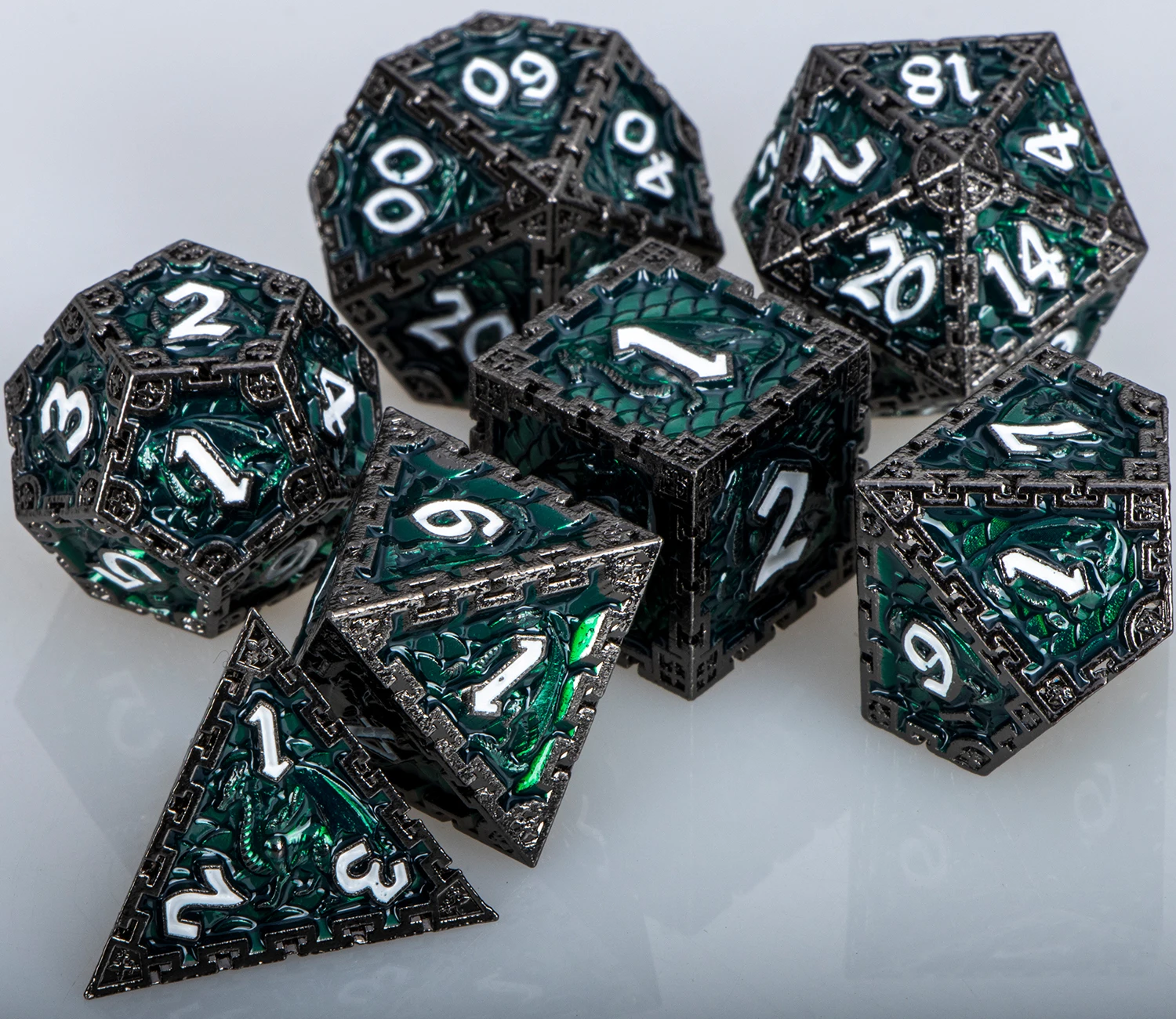 7шт DND Dice Set Dungeon and Dragon Большие металлические многогранные кости для ролевых игр
