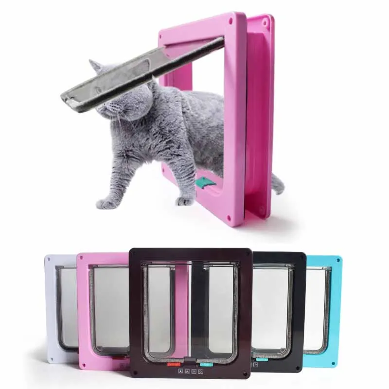 

2022 Pet Door Cat Dog Door Opening Can Control The Direction Of Entry Exit Door Durable Safe Pet House Supplies Puerta Gato