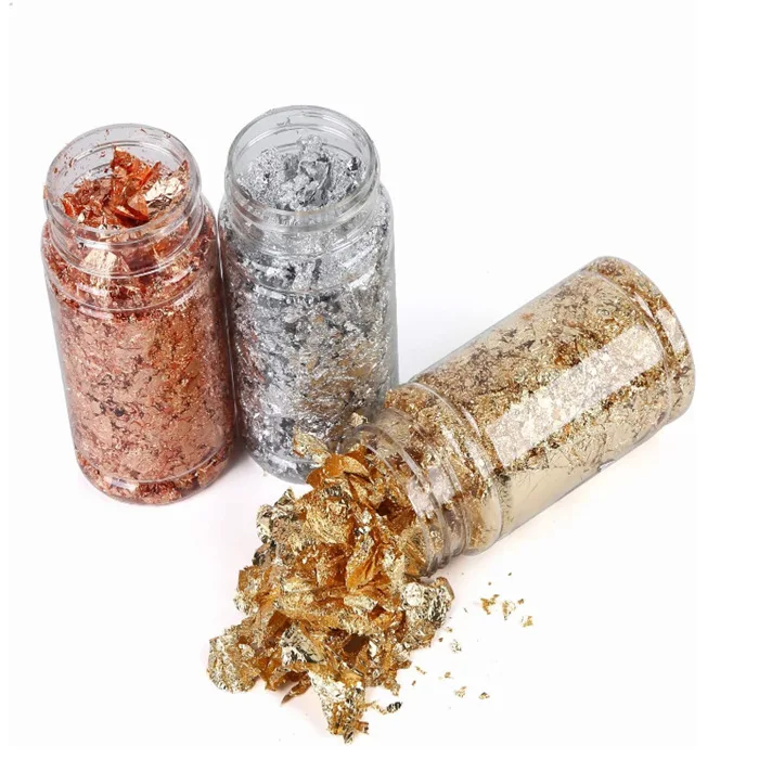 

3g Gold Foil Flakes for Resin Jewelry Making Candle Decoration Resin Crafts Nail Art Foil Fragments Imitation Gold Flakes Craft