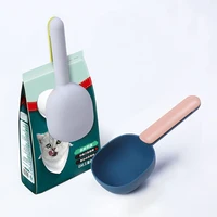 mutli function portable pet cat dog food shovel scoop feeding spoon with sealing bag clip pet feeders pet puppy kitten supplies