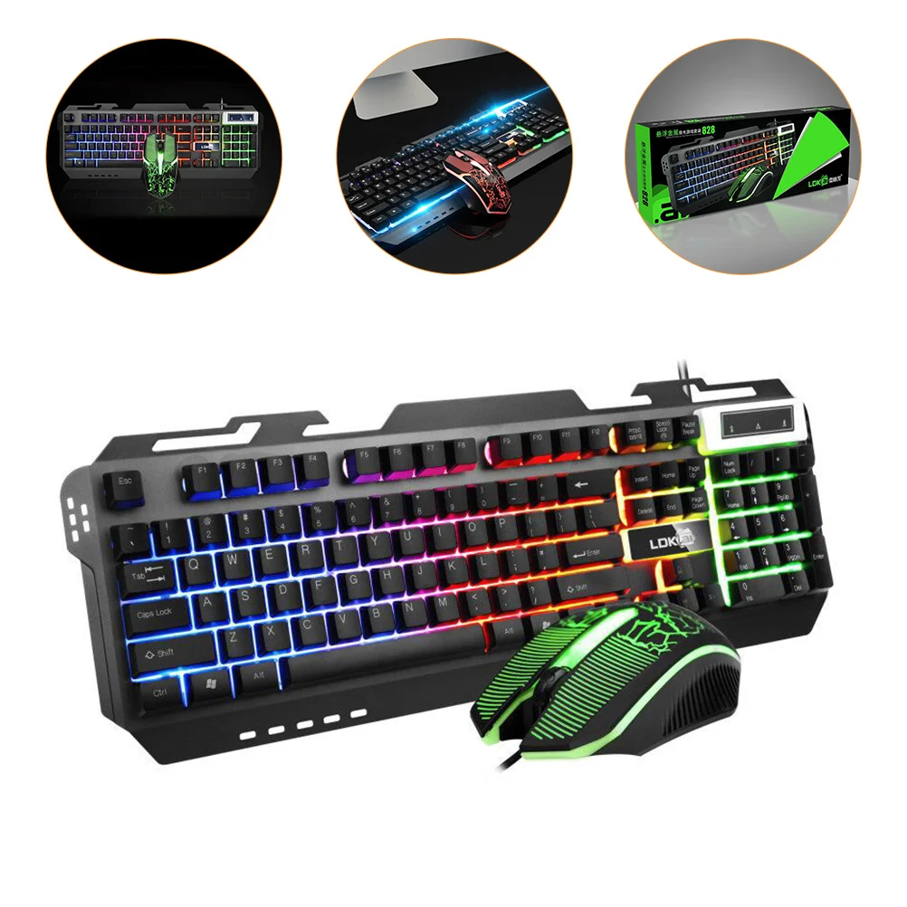 

1 Set Gaming Keyboard USB Wired Computer Keyboard for Office Game Dorm