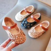 pu leather light weight princess girls dress flats non slip mary janes cute chic moccassins toddler baby flower casual shoes