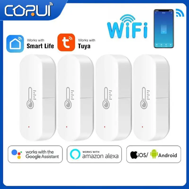

Датчик температуры и влажности CORUI Tuya с Wi-Fi, электронный термометр, сенсор для умного дома, миниатюрный гигрометр с сигнализацией