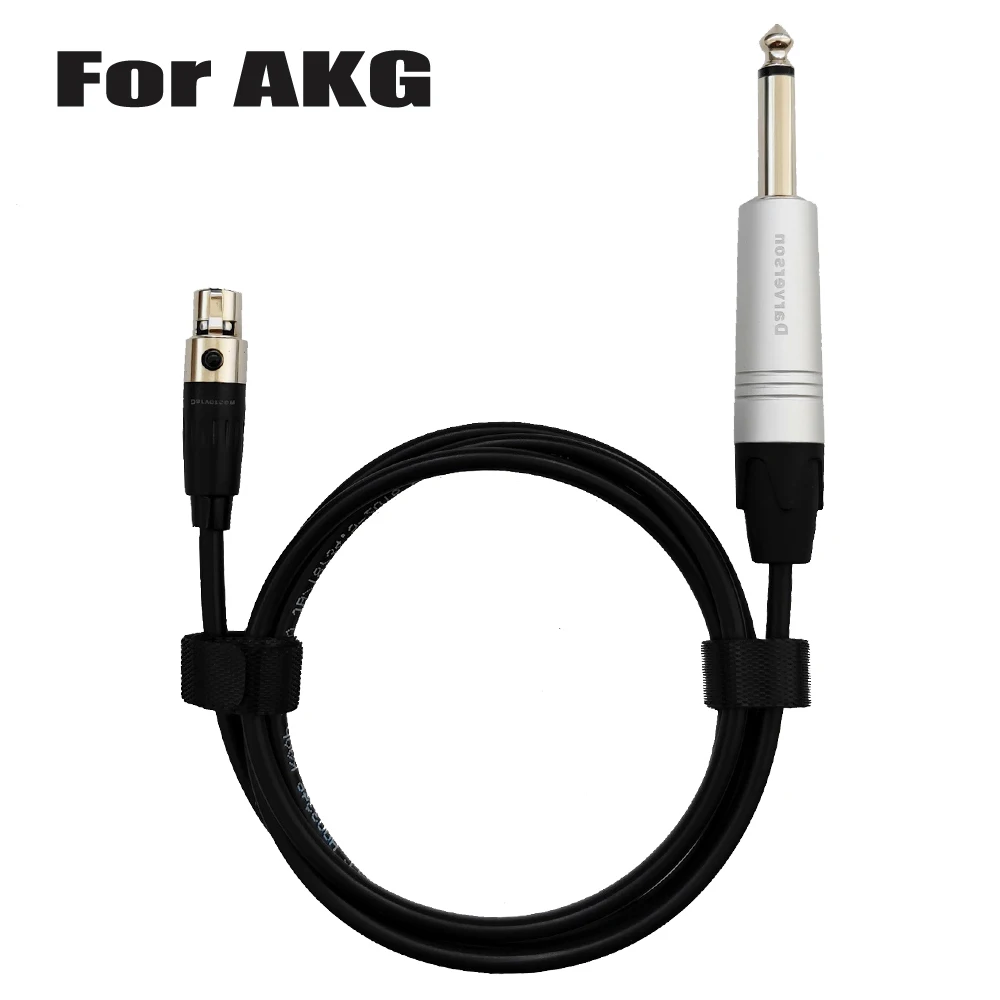3-pin mini xlr to 6.35mm 1/4 guitar bass instrument cable for akg pocket transmitter wireless microphone system wire cord